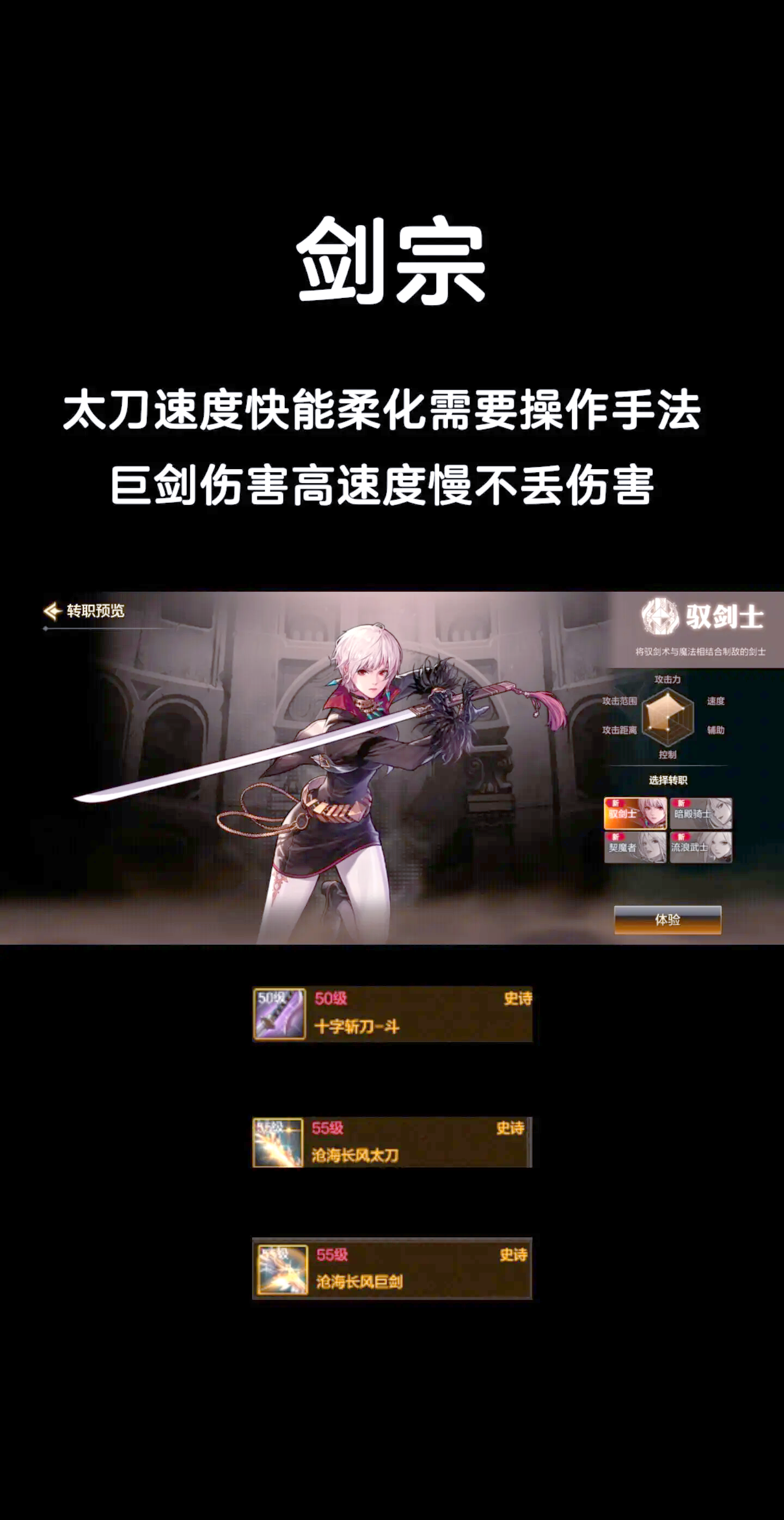 剑宗是什么职业转的剑宗的起源，职业转职之路